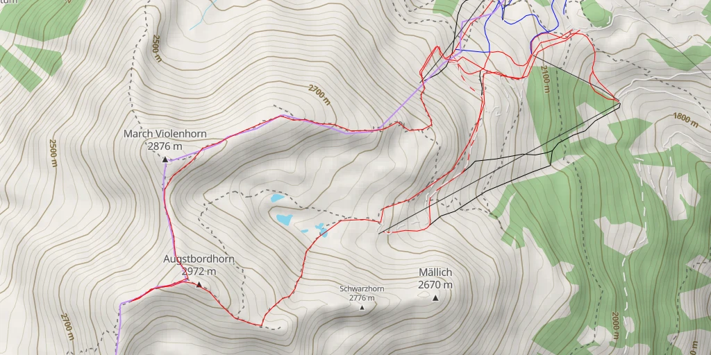 Map of the trail for March - Augstbordhorn - March - Augstbordhorn