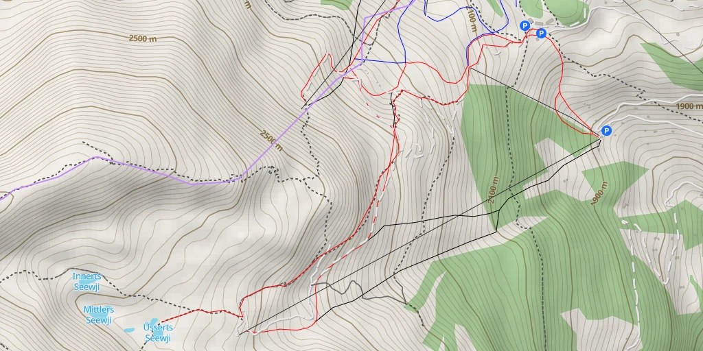 Map of the trail for Üsserts Seewji