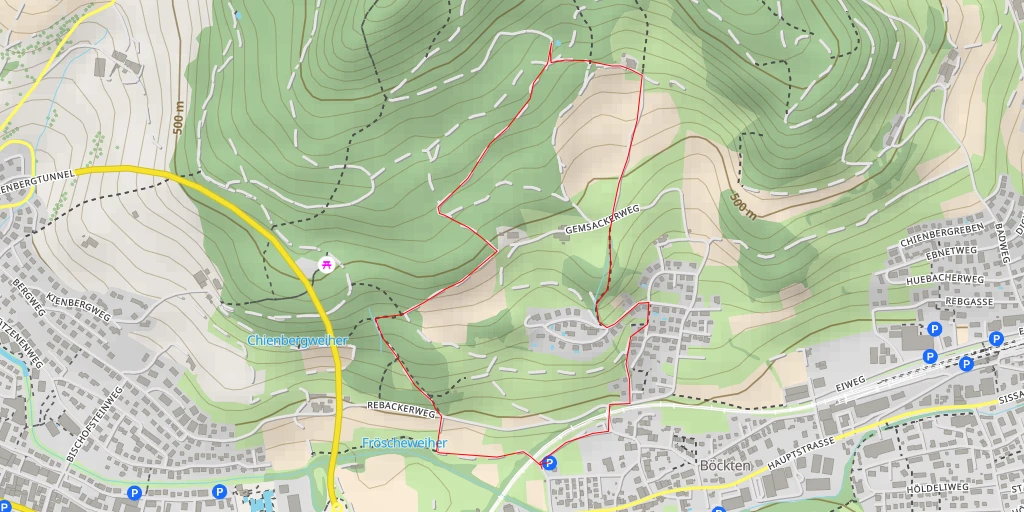 Carte de l'itinéraire :  Naturschutzgebiet Sissacher Fluh/Chienberg - Hüenersädel