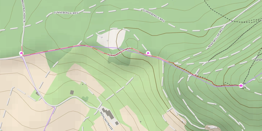 Map of the trail for Aussichtsturm Sonnenberg
