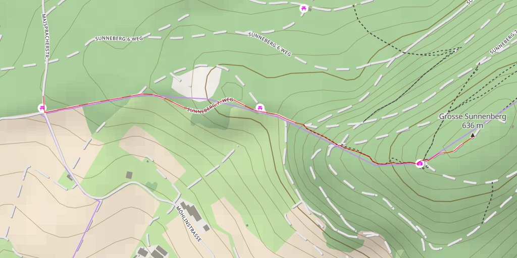 Map of the trail for Grosse Sunnenberg