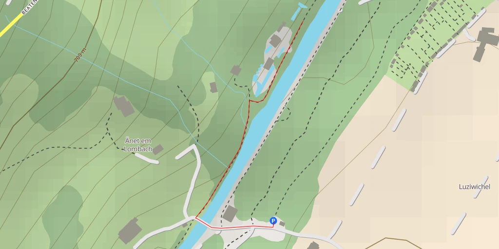 Map of the trail for Aenet dem Lombach