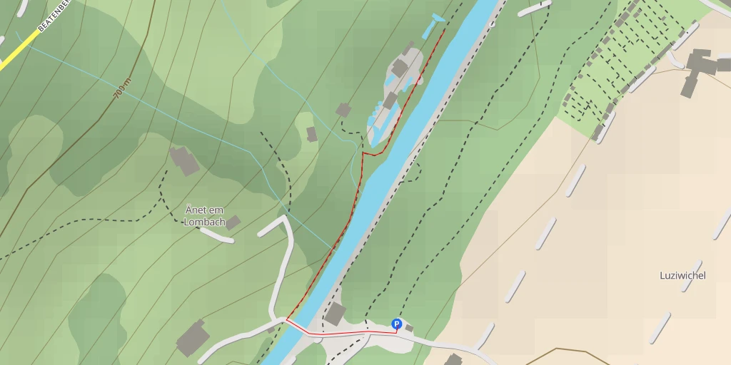 Map of the trail for Aenet dem Lombach