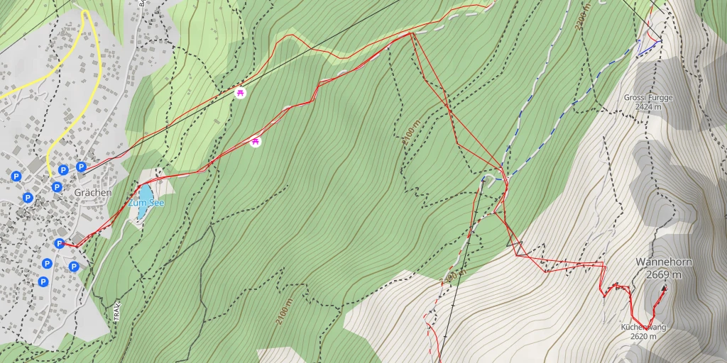 Map of the trail for Wannehorn