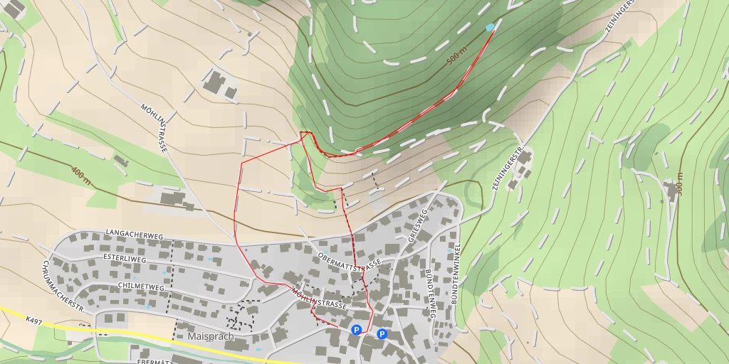 Map of the trail for Zeiningerstrasse