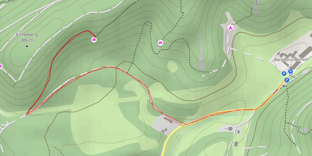 Map of the trail for Pfaffenfels