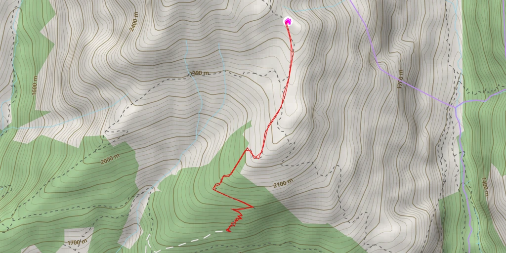 Map of the trail for Wiwannihütte