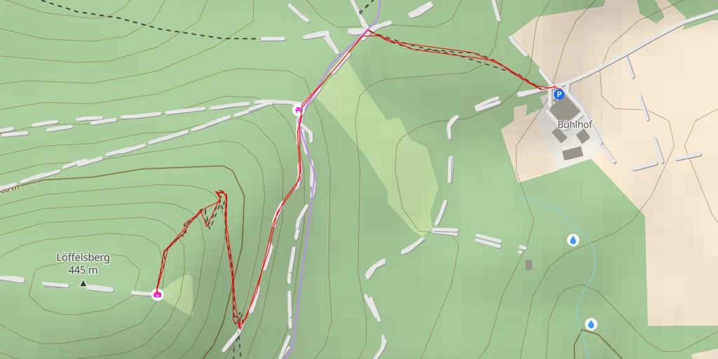 Map of the trail for Löffelsberg Aussichtpunkt