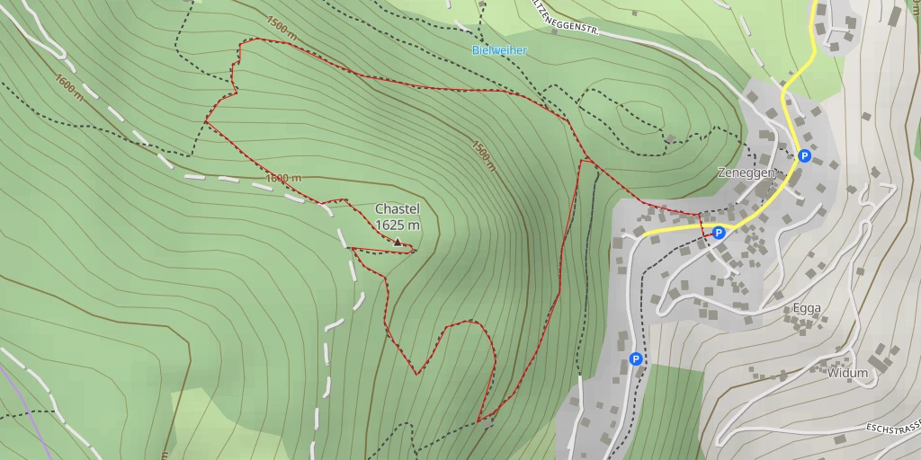 Map of the trail for Chastel