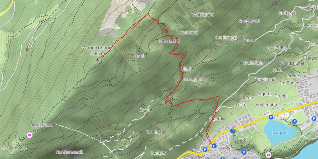 Map of the trail for Wannichnubel