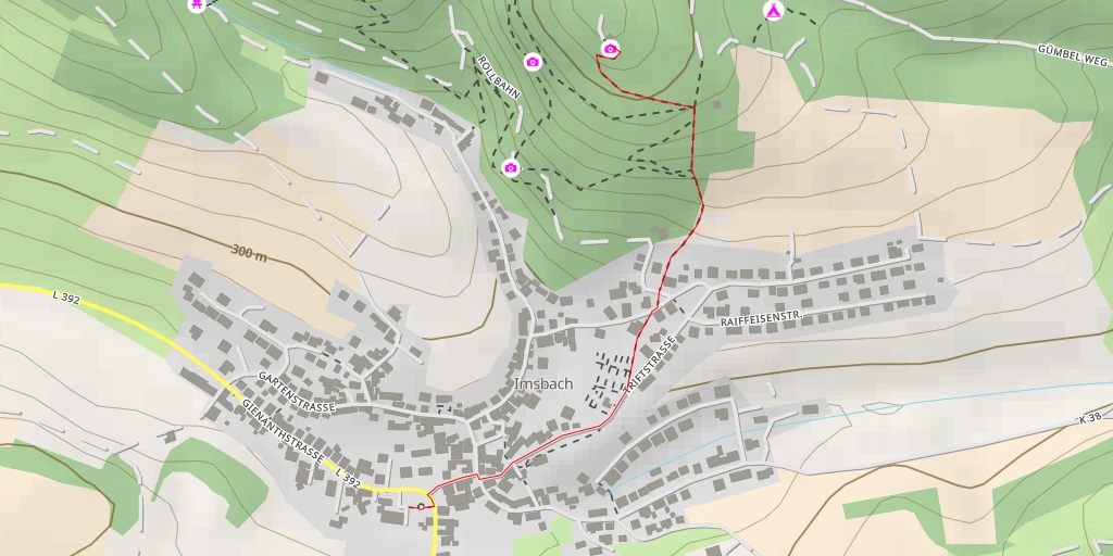 Carte de l'itinéraire :  Kupferberghütte - Imsbach