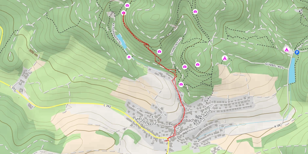 Map of the trail for Stollen - Imsbach