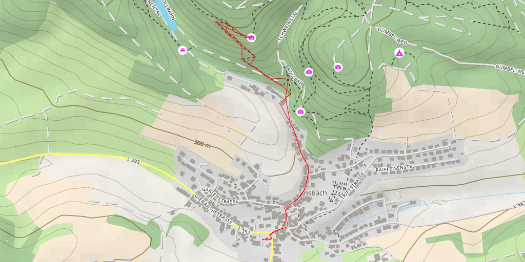 Map of the trail for Scharfrück - Imsbach