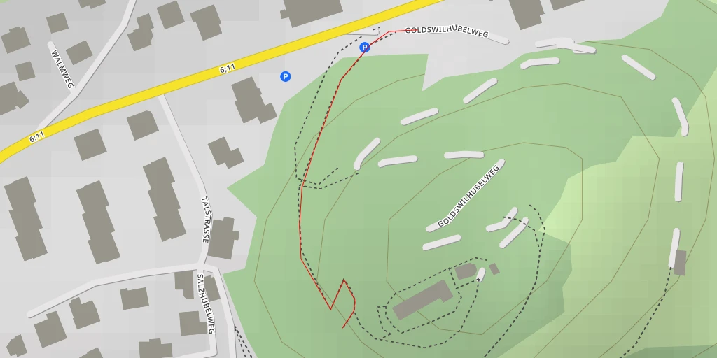 Map of the trail for Kirchenruine Goldswil - Ringgenberg (BE)