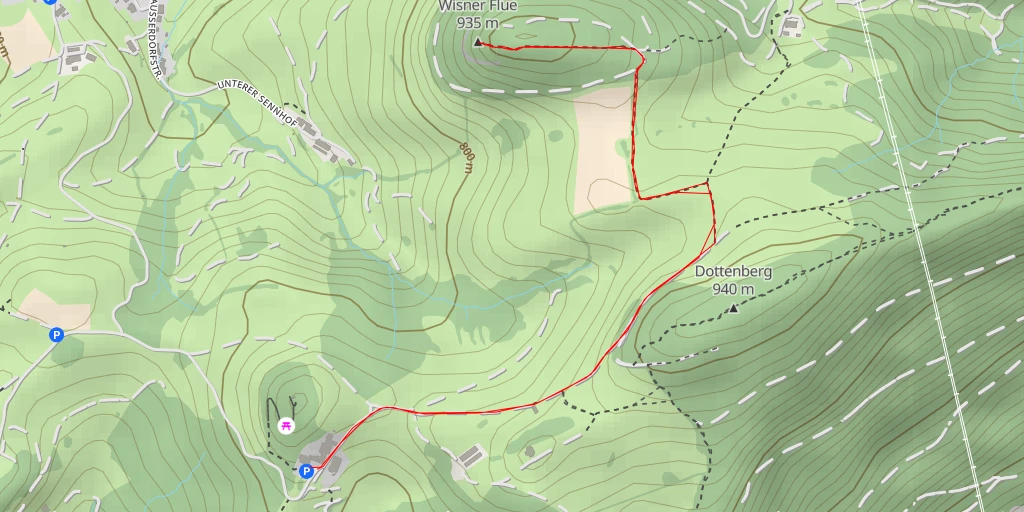 Map of the trail for Wisner Flue