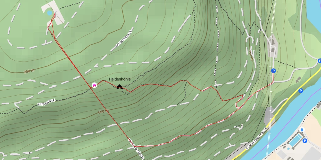 Map of the trail for Bornstrasse