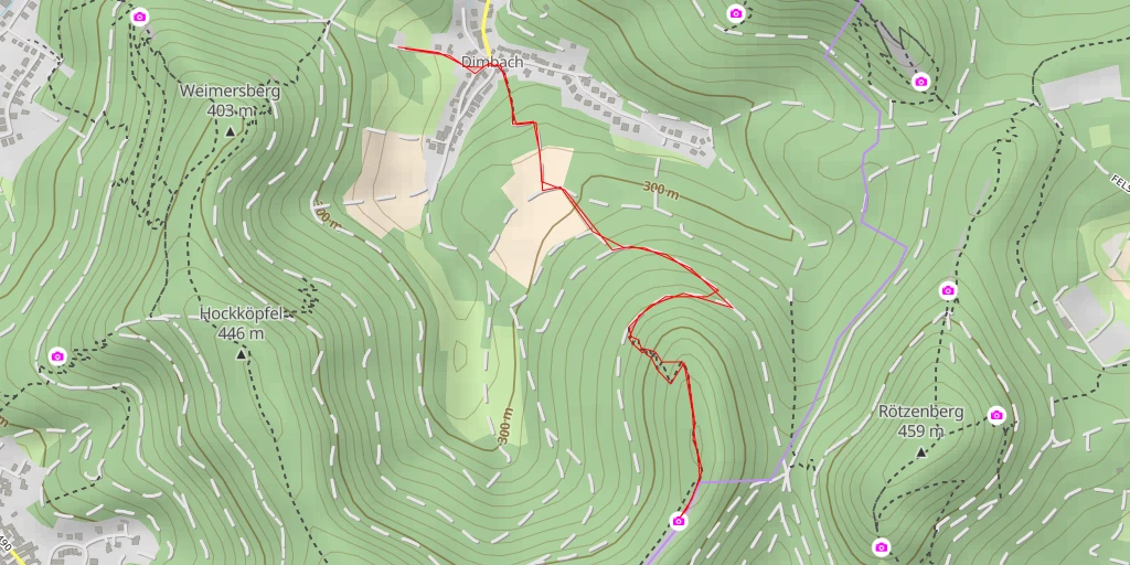 Map of the trail for Kieungerfelsen