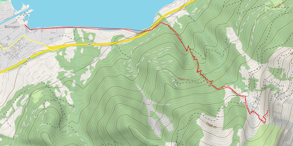 Carte de l'itinéraire :  A8