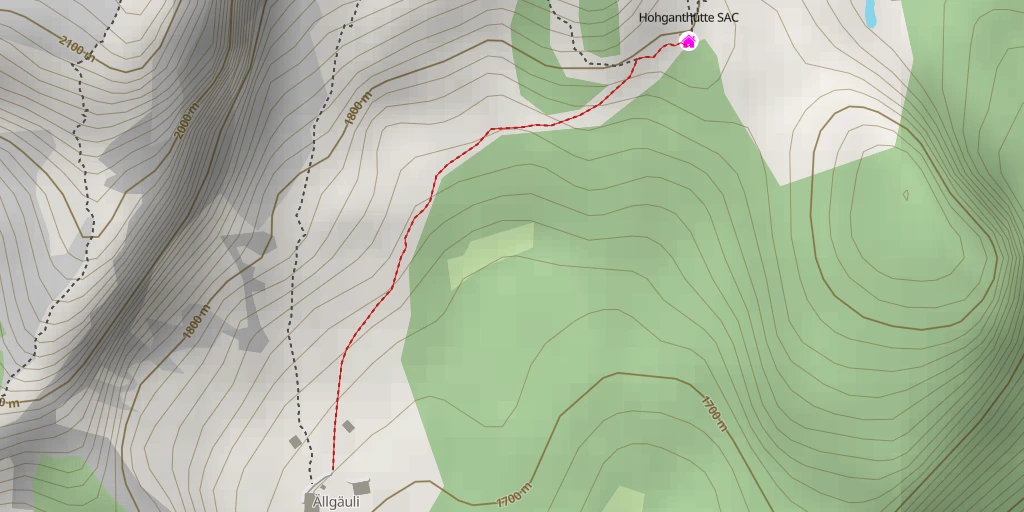 Map of the trail for Hohganthütte SAC