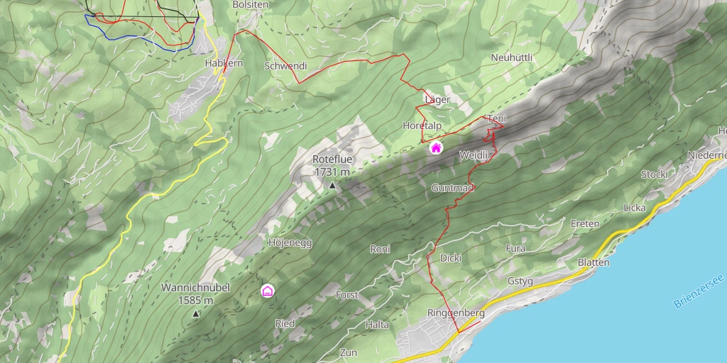 Map of the trail for Graaggetor Traversée Ringgenberg - Habkern