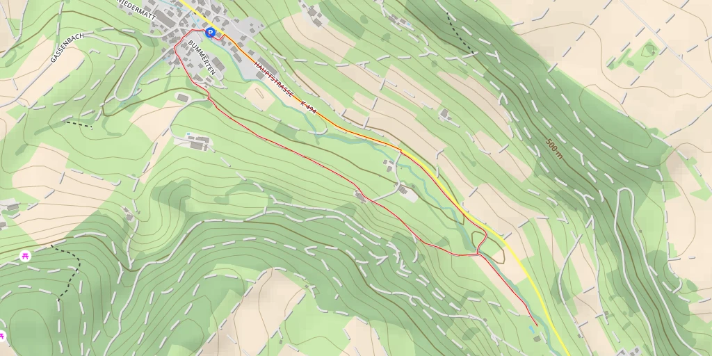 Map of the trail for Hauptstrasse