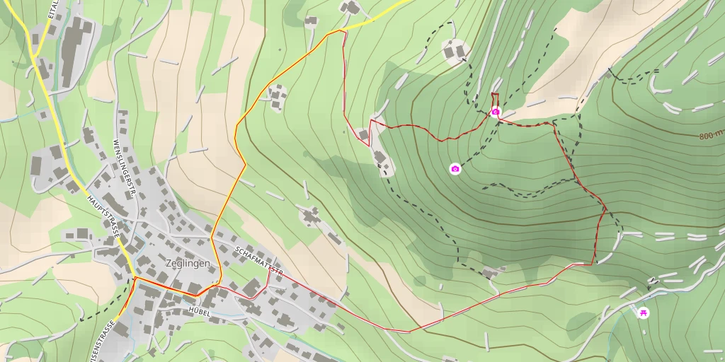 Map of the trail for Oltingerstrasse