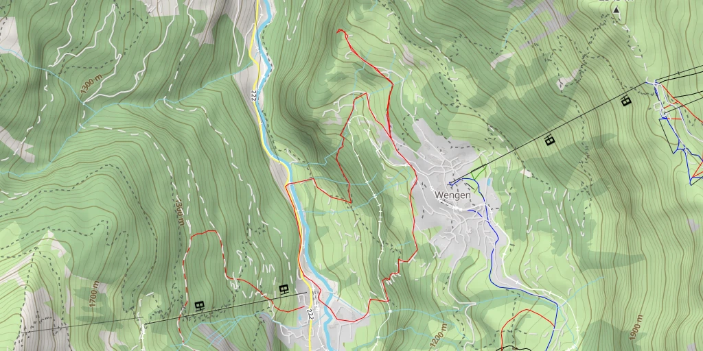 Carte de l'itinéraire :  Wengen