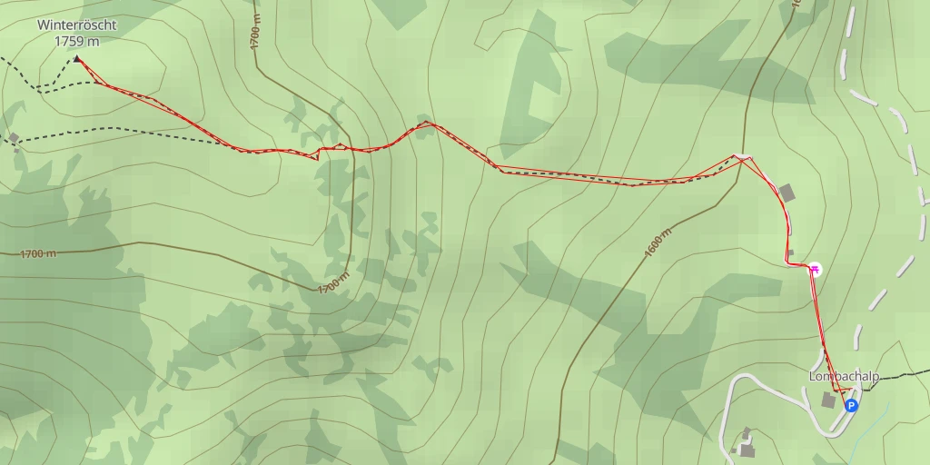 Map of the trail for Winterröscht