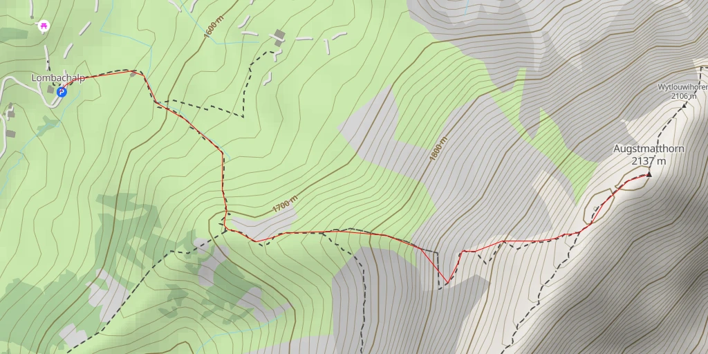 Carte de l'itinéraire :  Augstmatthorn