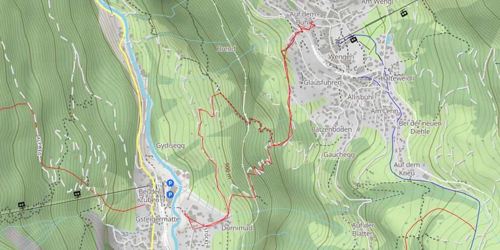 Map of the trail for Im Gruebi