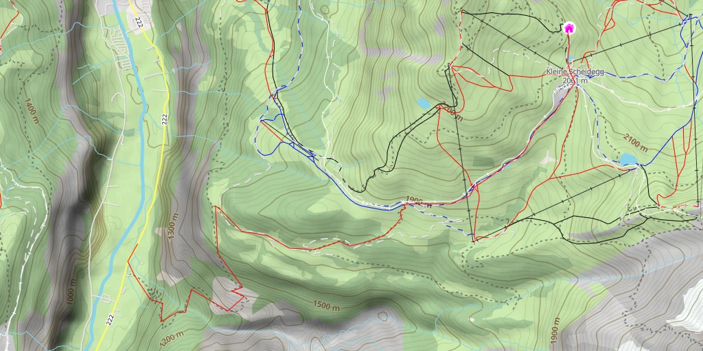 Map of the trail for Berghaus Grindelwaldblick