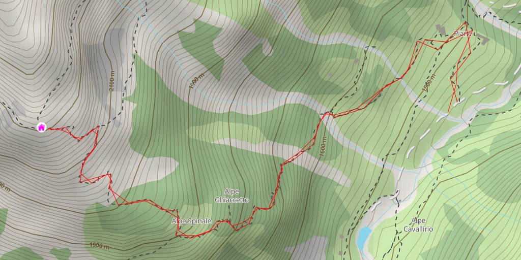 Carte de l'itinéraire :  Rifugio Carestia