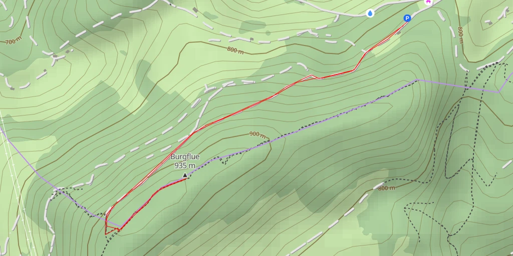 Map of the trail for Burgflue