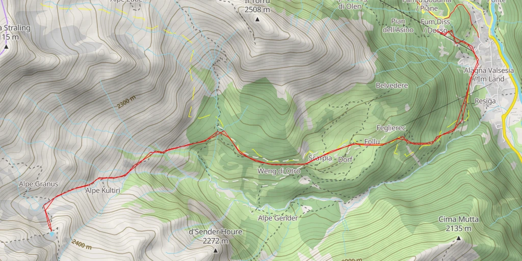 Carte de l'itinéraire :  Laghetto di Terrafrancia