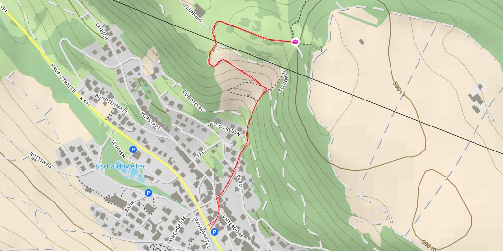 Map of the trail for Chatzenflue