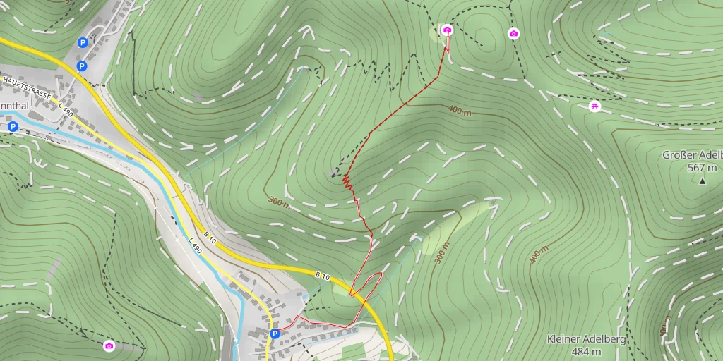 Map of the trail for Jungpfalzhütte