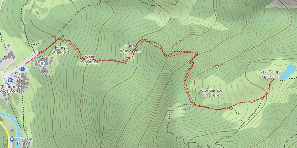 Map of the trail for Rifugio Alpe Campo Superiore