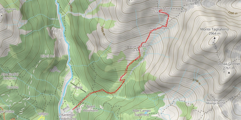 Carte de l'itinéraire :  Rifugio Santino Ferioli