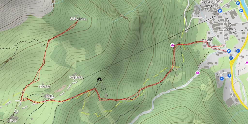 Map of the trail for Belvedere