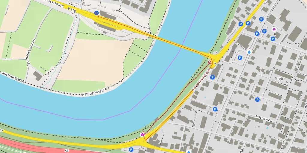 Map of the trail for Schaffhauserstrasse