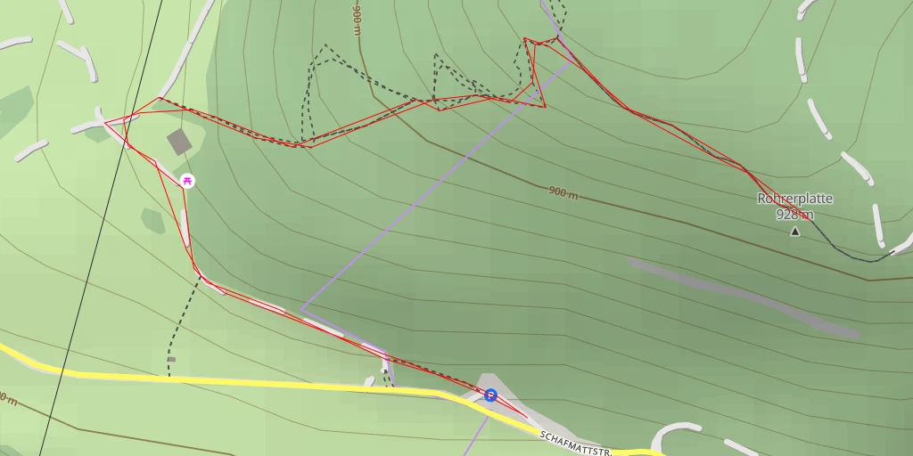 Map of the trail for Rohrerplatte