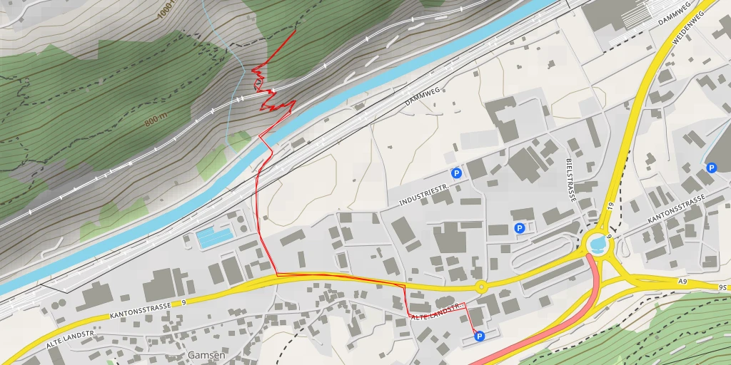 Map of the trail for Dammweg - Brig-Glis