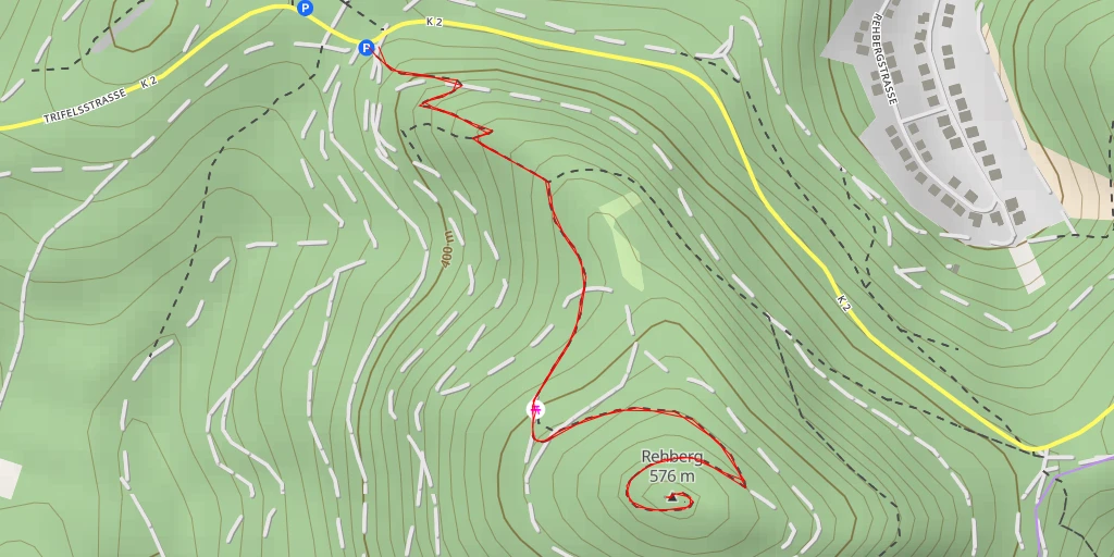 Map of the trail for Rehbergturm