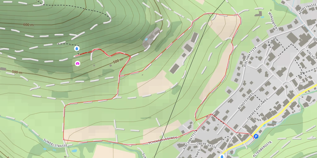 Map of the trail for Lourdes Grotte - Wittnau