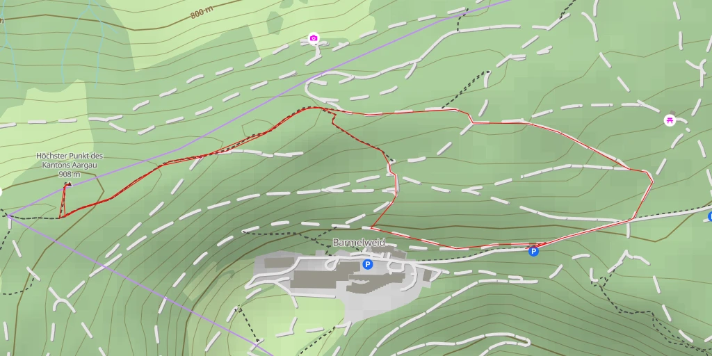 Map of the trail for Höchster Punkt des Kantons Aargau