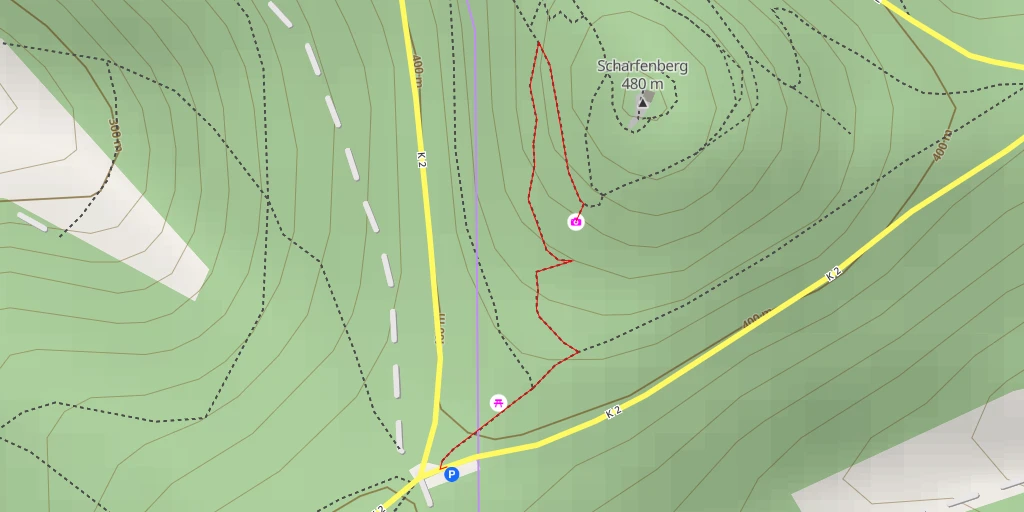 Map of the trail for Burg Scharfenberg