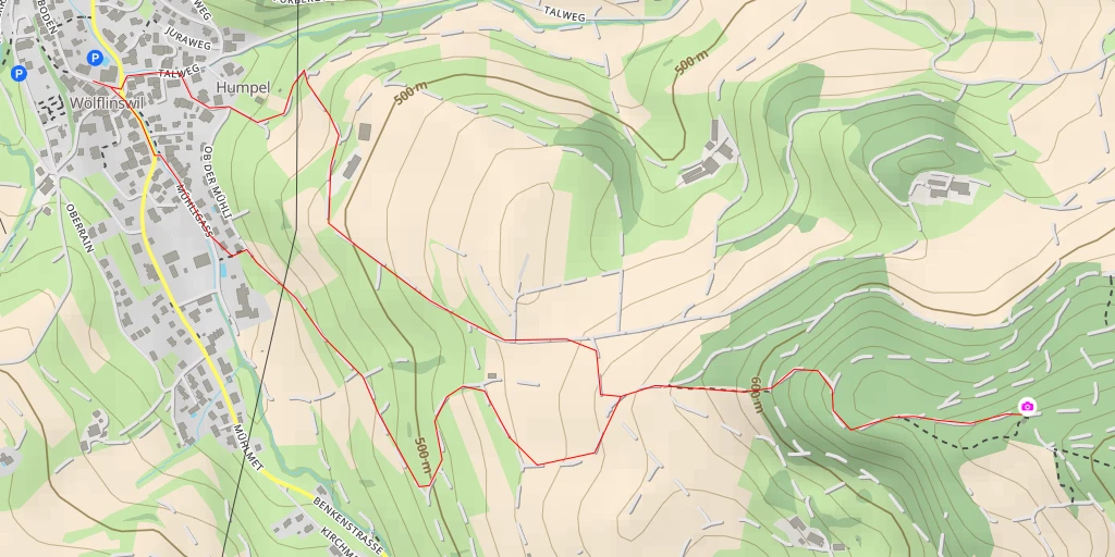 Map of the trail for Waldhaus Wölflinswil - Densbüren