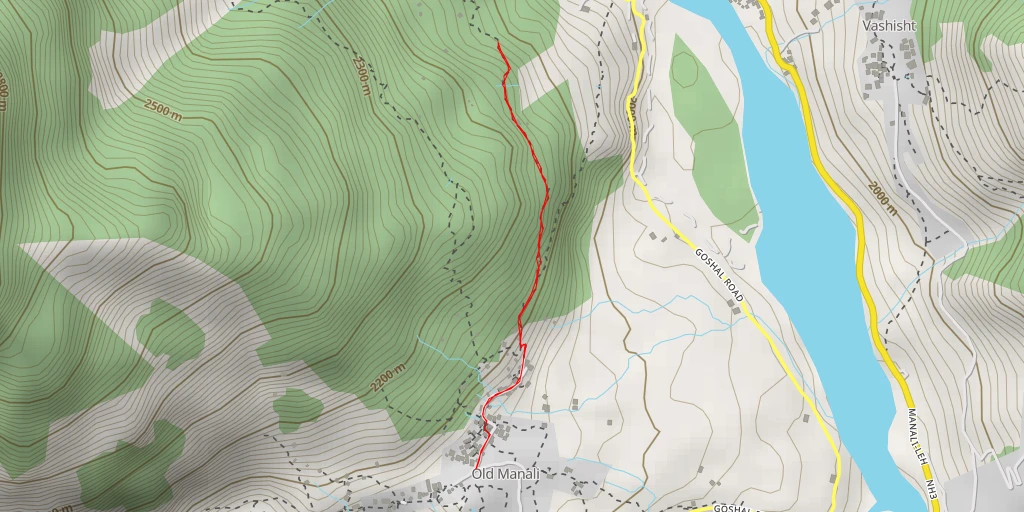 Carte de l'itinéraire :  View to waterfall