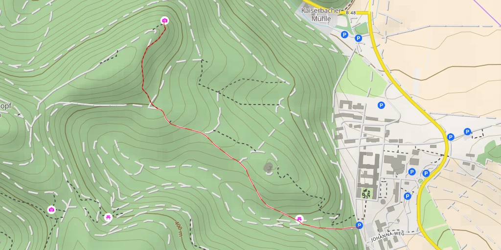 Map of the trail for Der Heidenschuh - Waldhambach