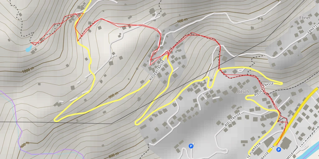 Map of the trail for Riederstrasse - Riederstrasse